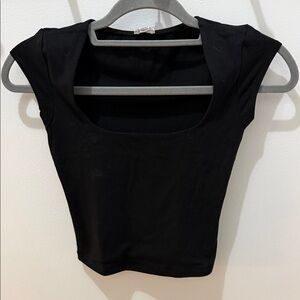 Garage Square Neck Cropped T-Shirt